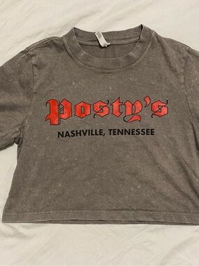 Women's Post Malone Heavy Stone Washed Cropped Nashville Graphic Tee Size S